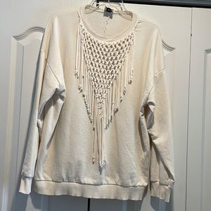 Zara cute boho macrame’ design sweatshirt